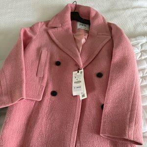 Pink Zara Pea Coat size Small *never worn*